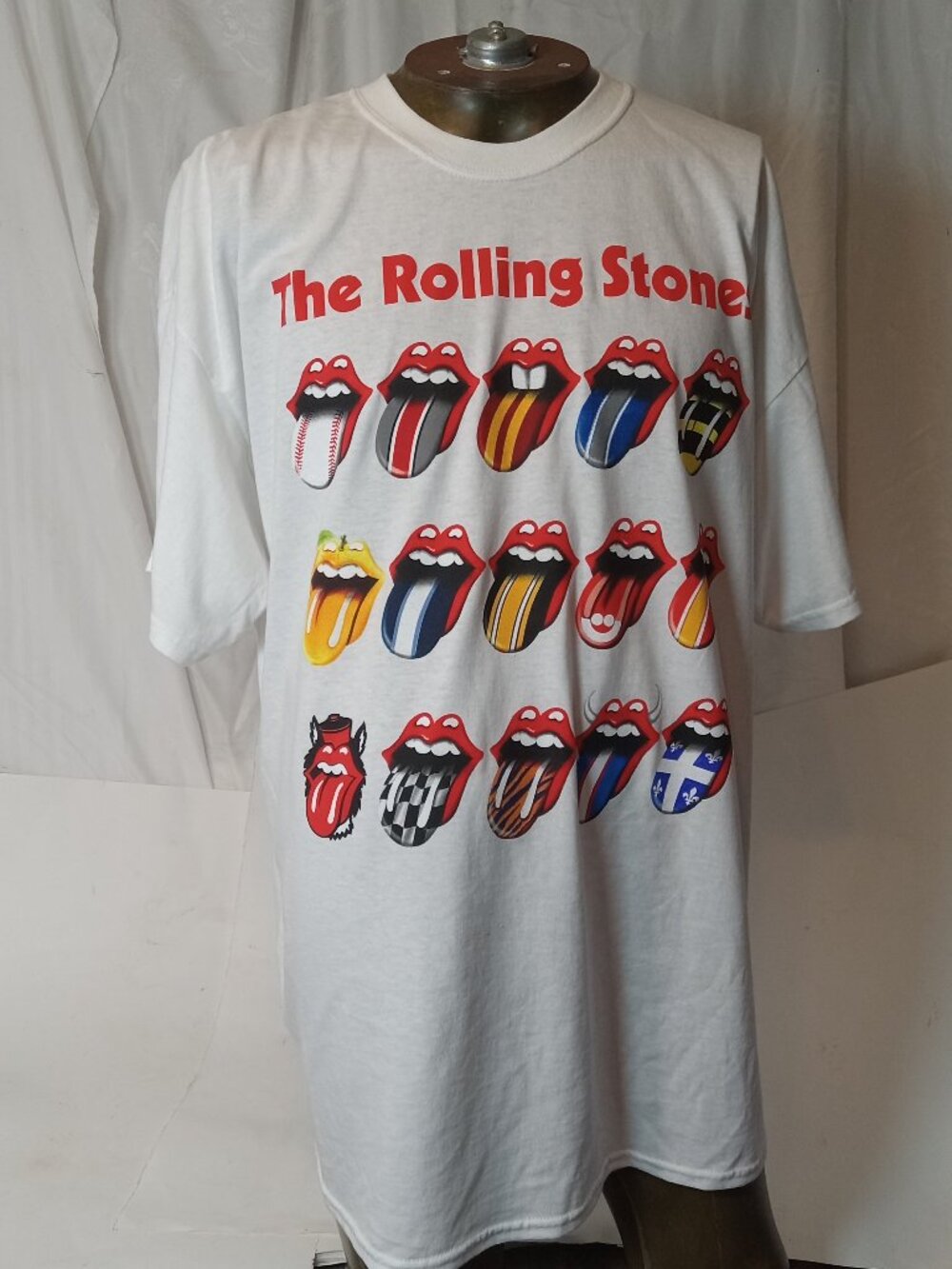 The Rolling Stones 2015 North America Zip Code Tour White T Shirt Sz 2XL Concert